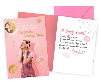 Opakowanie Karnet Urodziny 14 dziewczynka