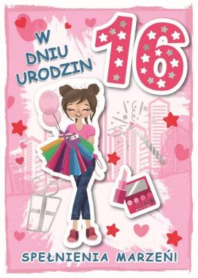 Opakowanie Karnet urodziny 16