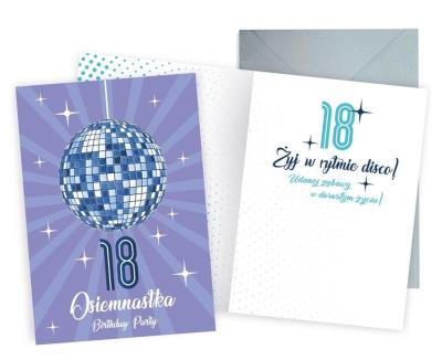 Opakowanie Karnet Urodziny 18