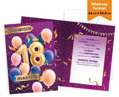 Opakowanie Karnet Urodziny 18