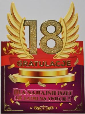 Opakowanie Karnet Urodziny 18