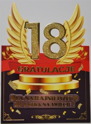 Opakowanie Karnet Urodziny 18
