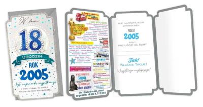 Opakowanie Karnet Urodziny 18