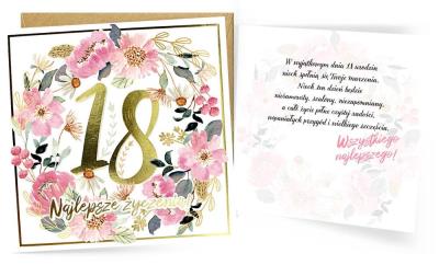 Opakowanie Karnet Urodziny 18