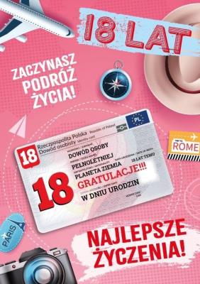 Opakowanie Karnet Urodziny 18