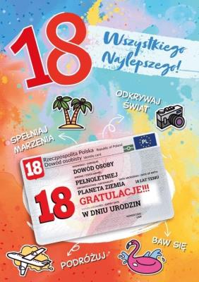 Opakowanie Karnet Urodziny 18