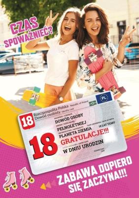 Opakowanie Karnet Urodziny 18