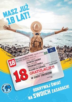 Opakowanie Karnet Urodziny 18