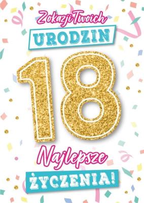 Opakowanie Karnet Urodziny 18