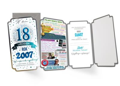 Opakowanie Karnet urodziny 18