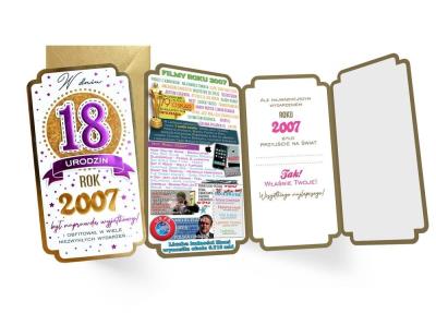 Opakowanie Karnet urodziny 18