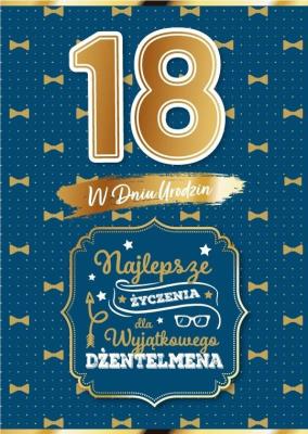 Opakowanie Karnet Urodziny 18 dla niego
