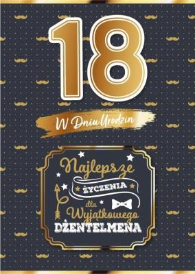Opakowanie Karnet Urodziny 18 dla niego