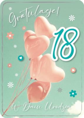 Opakowanie Karnet Urodziny 18 GM