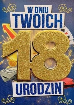Opakowanie Karnet Urodziny 18 męskie