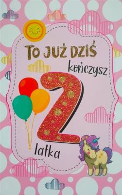 Opakowanie Karnet Urodziny 2 dziewczynka 2K - 068