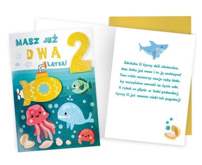 Opakowanie Karnet Urodziny 2 ośmiornica