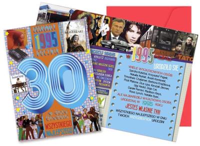 Opakowanie Karnet Urodziny 30