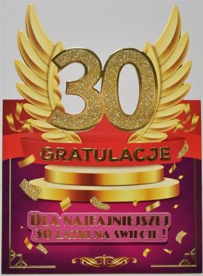 Opakowanie Karnet Urodziny 30 damskie