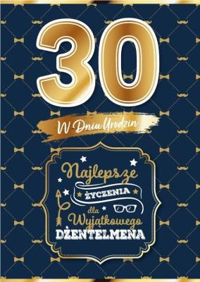 Opakowanie Karnet Urodziny 30 dla niego