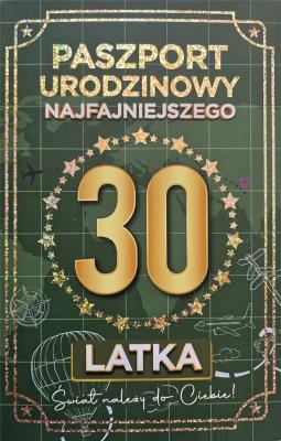 Opakowanie Karnet Urodziny 30 Nowy paszport męskie