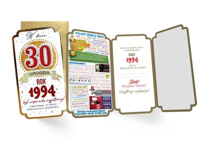 Okładka książki Karnet Urodziny 30 roczniki