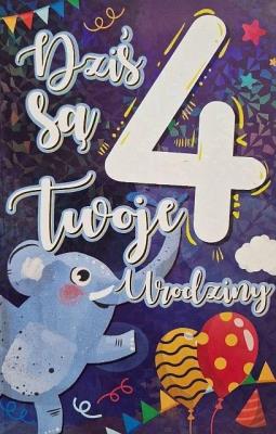 Opakowanie Karnet Urodziny 4 chłopiec