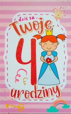 Opakowanie Karnet Urodziny 4 dziewczynka 2K - 072