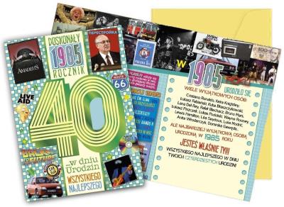 Opakowanie Karnet Urodziny 40