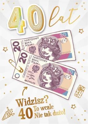 Opakowanie Karnet Urodziny 40