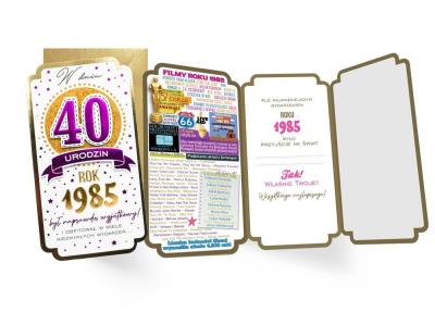 Opakowanie Karnet urodziny 40