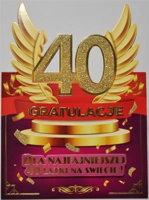 Opakowanie Karnet Urodziny 40 damskie