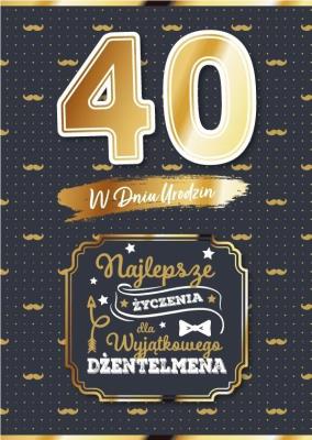 Opakowanie Karnet Urodziny 40 dla niego