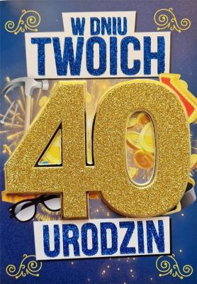 Opakowanie Karnet Urodziny 40 męskie