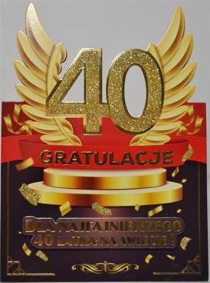 Opakowanie Karnet Urodziny 40 męskie