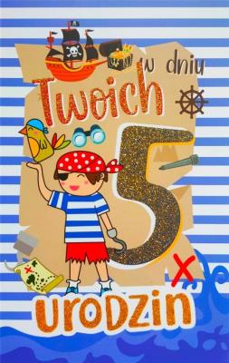 Opakowanie Karnet Urodziny 5 chłopiec 2K - 075