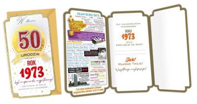 Opakowanie Karnet Urodziny 50