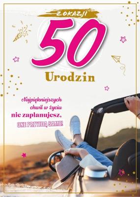 Opakowanie Karnet Urodziny 50