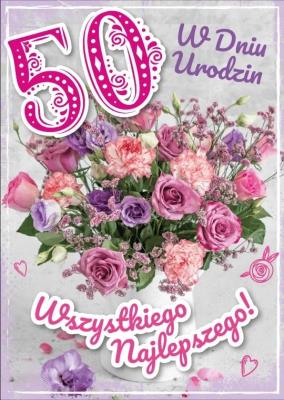 Opakowanie Karnet Urodziny 50