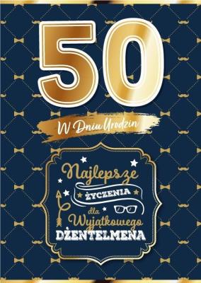 Opakowanie Karnet Urodziny 50 dla niego