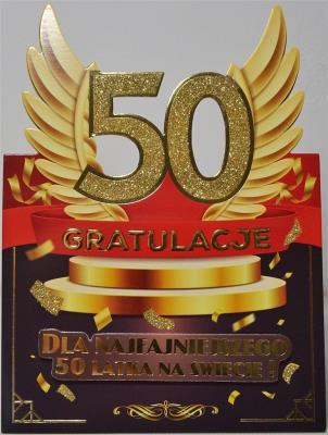 Opakowanie Karnet Urodziny 50 męskie
