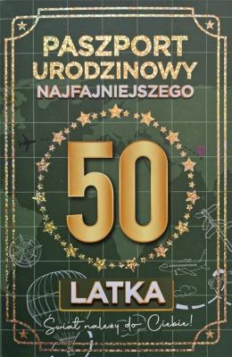 Opakowanie Karnet Urodziny 50 Nowy paszport męskie