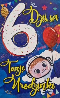 Opakowanie Karnet Urodziny 6 chłopiec