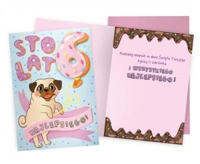 Opakowanie Karnet Urodziny 6 piesek