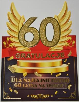 Opakowanie Karnet Urodziny 60 męskie