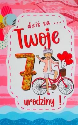 Opakowanie Karnet Urodziny 7 dziewczynka 2K - 078