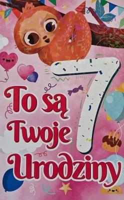 Opakowanie Karnet Urodziny 7 dziewczynka