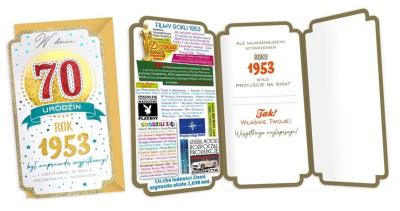 Opakowanie Karnet Urodziny 70