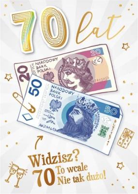 Opakowanie Karnet Urodziny 70