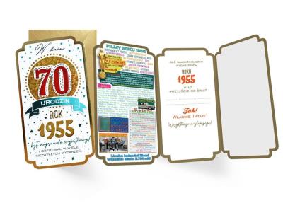 Opakowanie Karnet urodziny 70